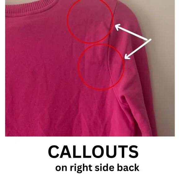 Lauren Ralph Lauren Pullover Pink L Front Zipper Pockets Made in USA **FLAW** - Picture 8 of 14